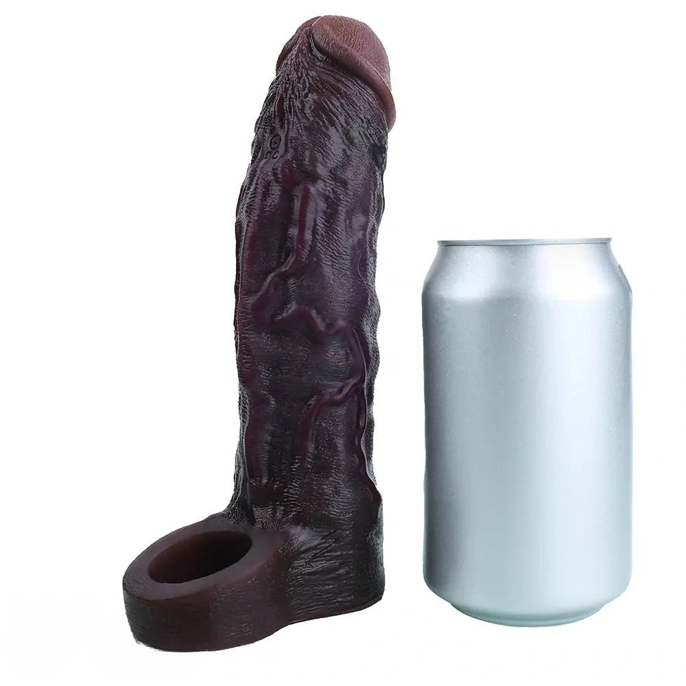 Coffee tone veined realistic silicone dildo, photo 7
