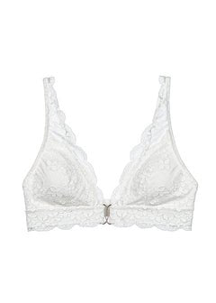 White demi lace mesh underwire bra