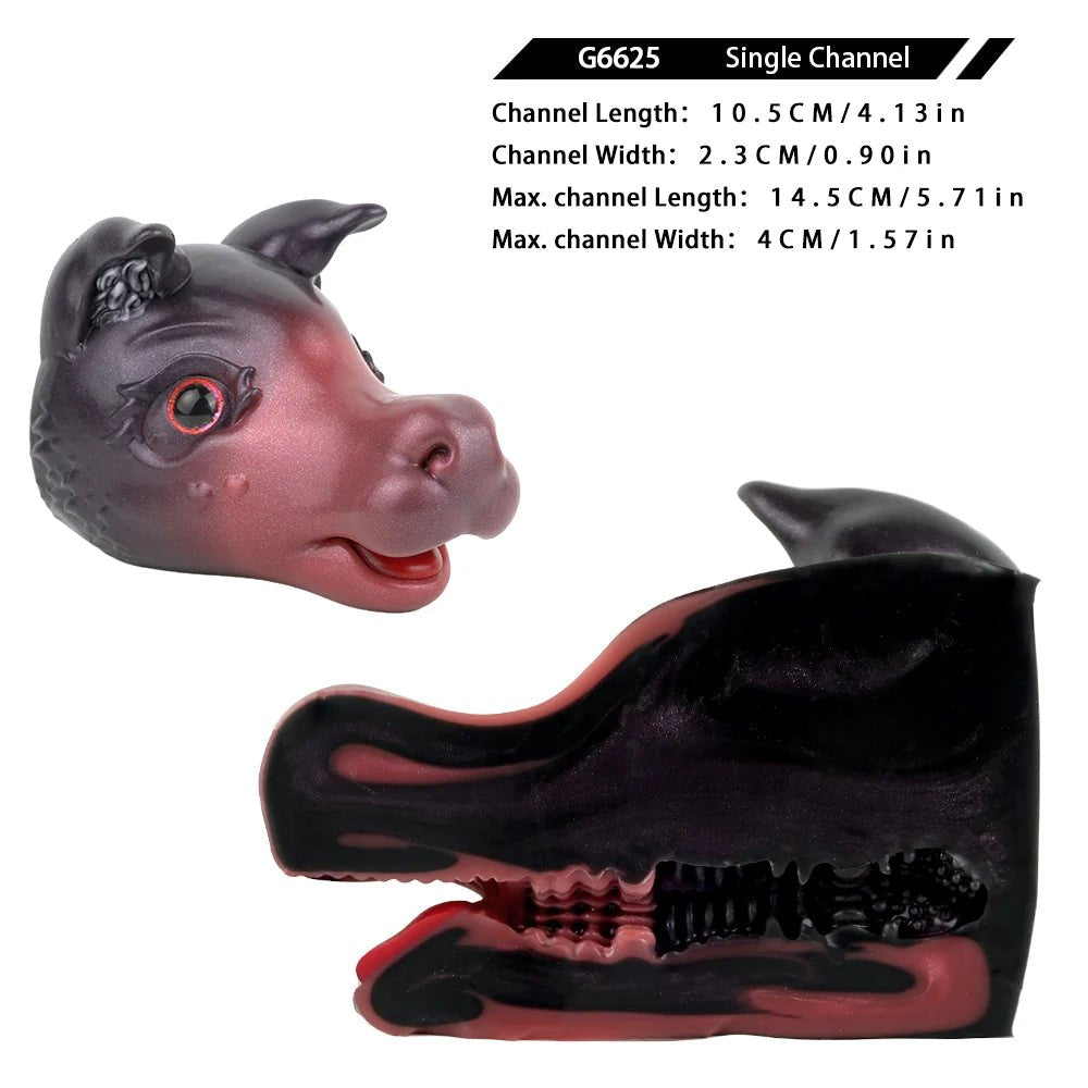 Demon boar head masturbator with red eye and burgundy muzzle, photo 10
