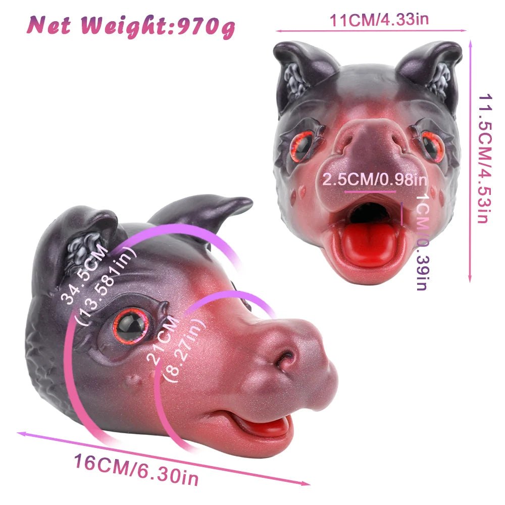 Demon boar head masturbator with red eye and burgundy muzzle, photo 11