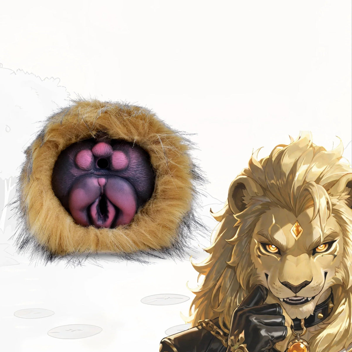 Golden amber fur masturbator with detachable sleeve, photo 1