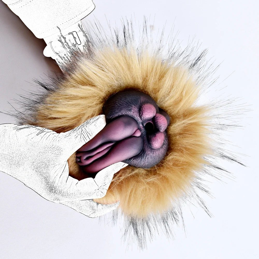 Golden amber fur masturbator with detachable sleeve, photo 4