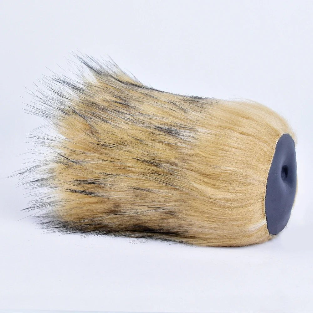 Golden amber fur masturbator with detachable sleeve, photo 7