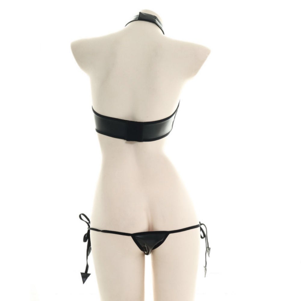 Devil bat wing halter patent leather costume set, photo 10