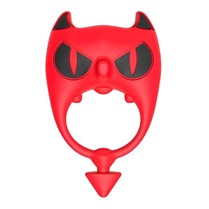 Red devil-shaped vibrating cock ring, photo 1