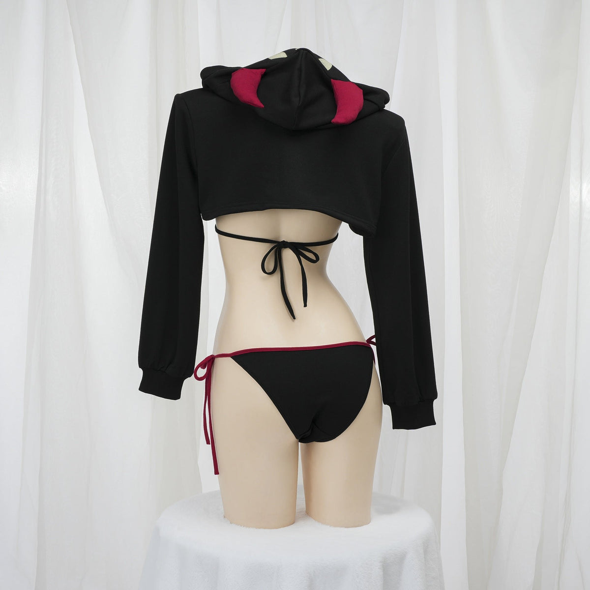 Devil horn hoodie triangle bra roleplay set, photo 6