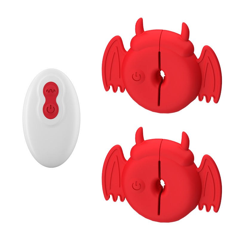 Red devil wing vibrating nipple clamps, photo 1