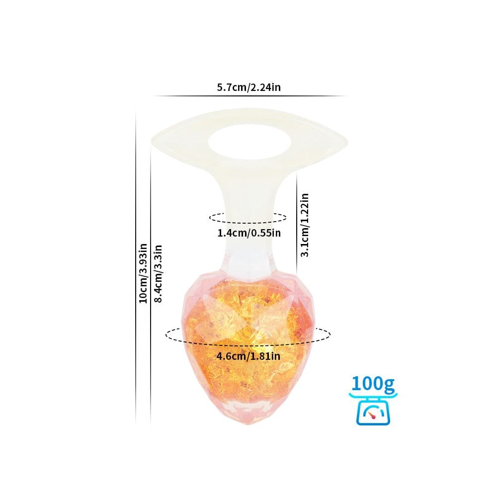 Crystal glass-look diamond-cut butt plug with colorful beads, photo 15