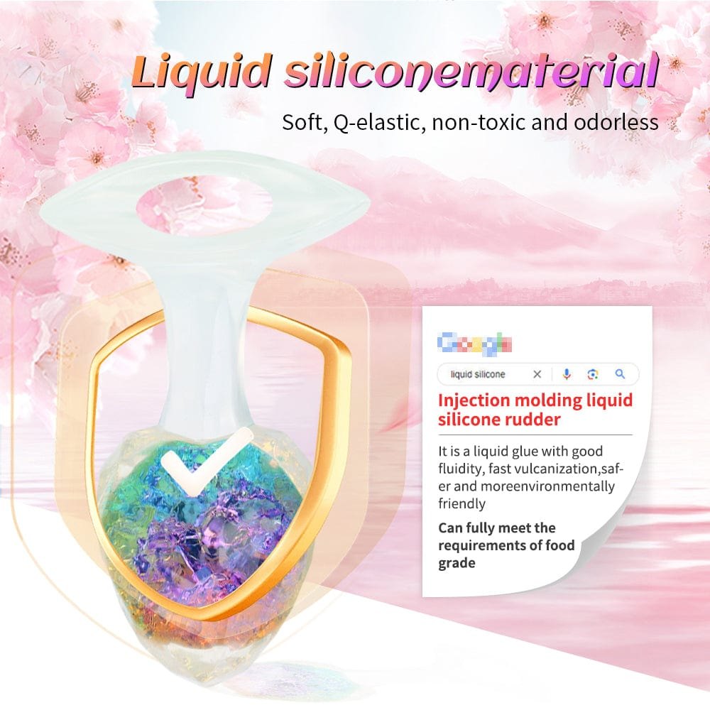 Crystal glass-look diamond-cut butt plug with colorful beads, photo 7