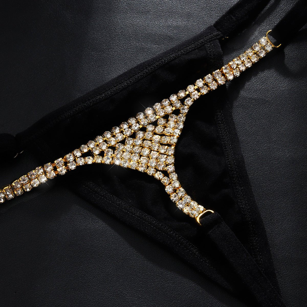 Diamond inlaid bikini body chain thong, photo 3