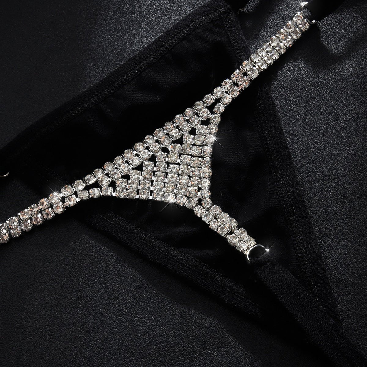 Diamond inlaid bikini body chain thong, photo 4