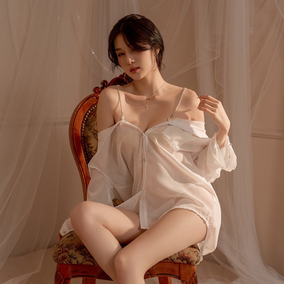 Diamond suspender see through nightdress, photo 6