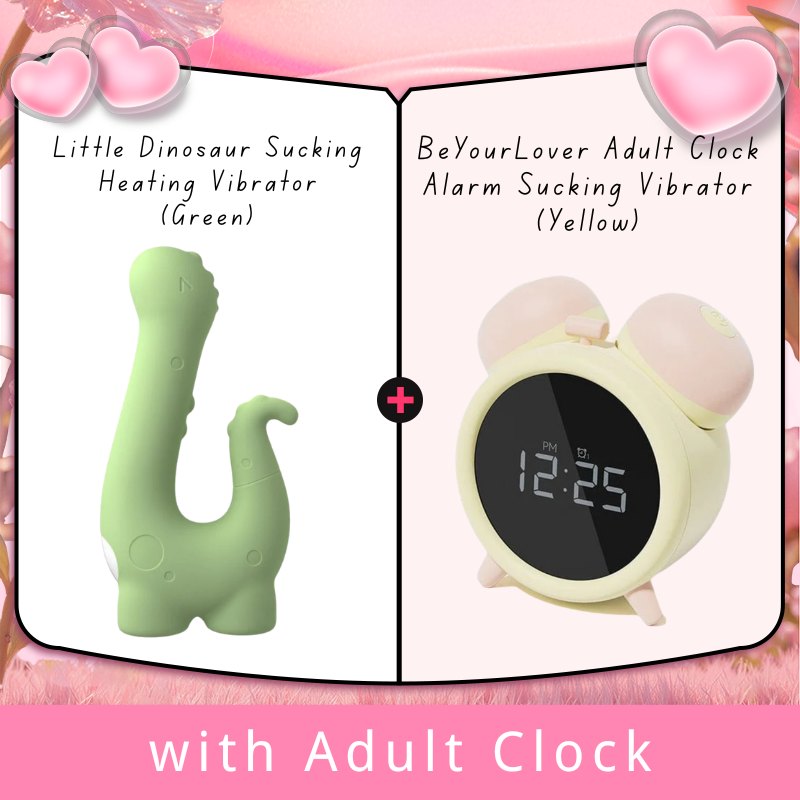 Green dinosaur shaped suction and heating vibrator