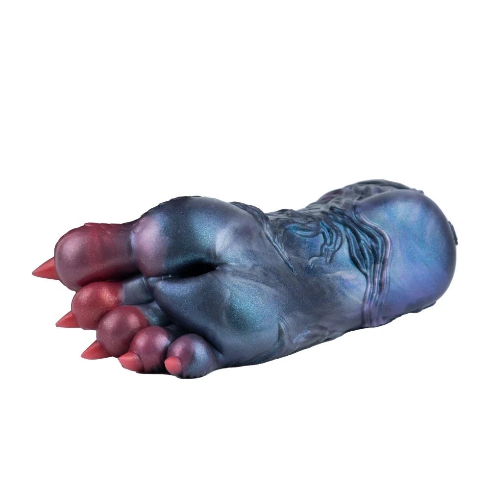 Steel blue dinosaur paw masturbator with crimson claws, photo 2