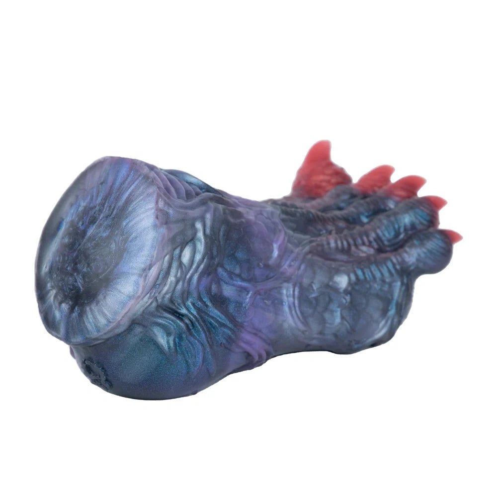 Steel blue dinosaur paw masturbator with crimson claws, photo 4