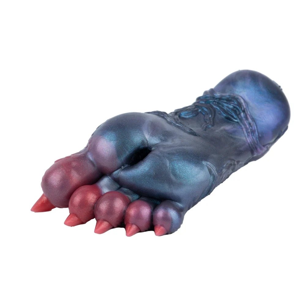 Steel blue dinosaur paw masturbator with crimson claws, photo 8