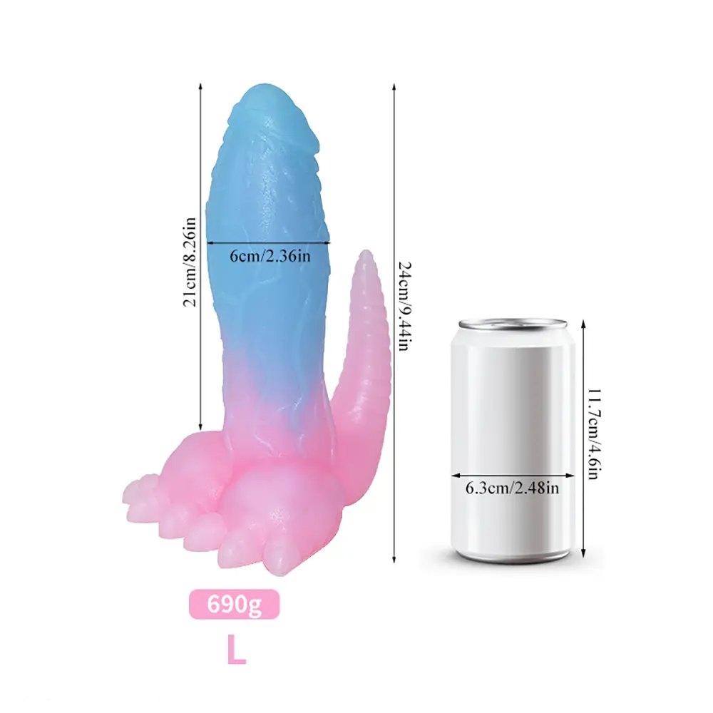 B blue pink dinosaur tail fantasy dildo