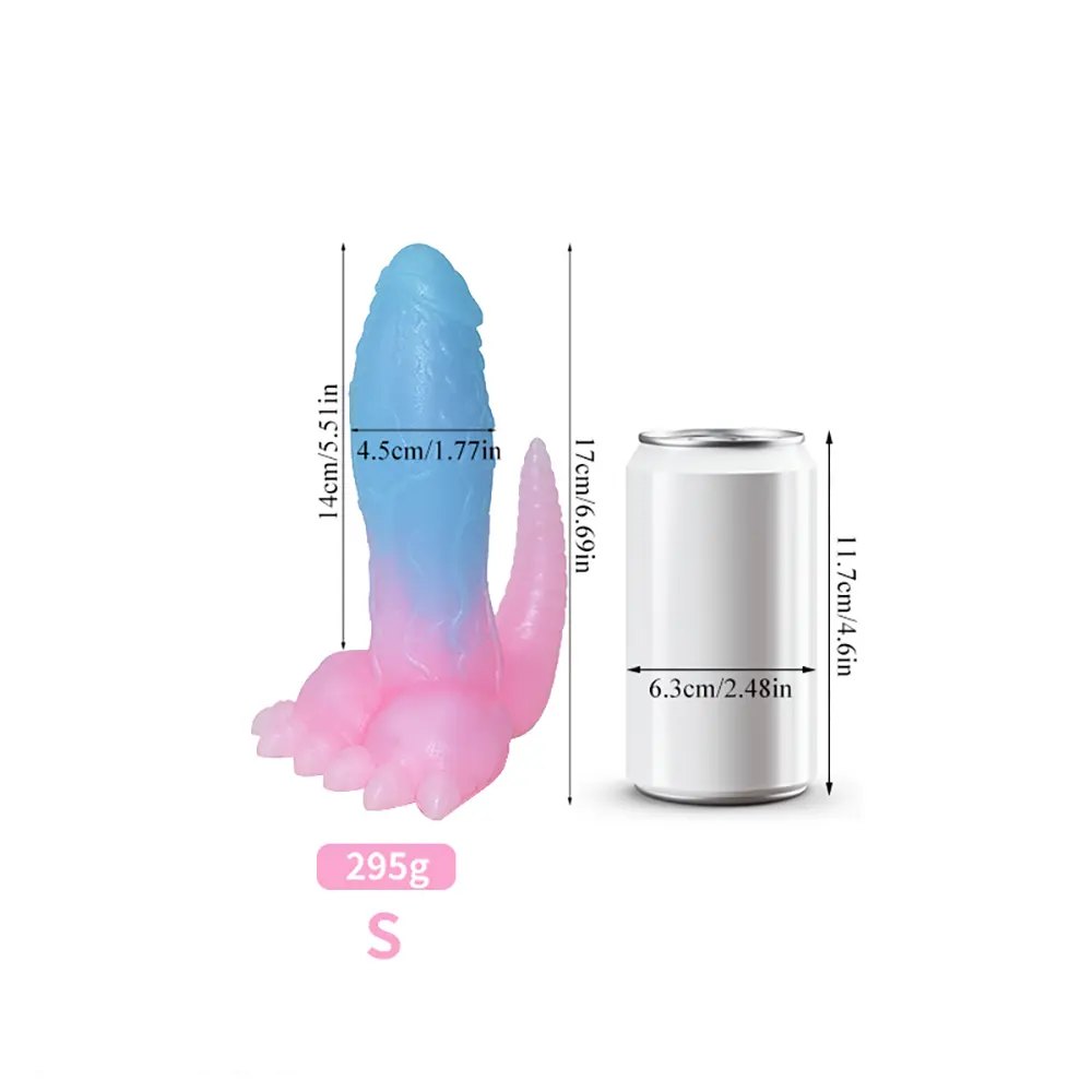 B blue pink dinosaur tail fantasy dildo