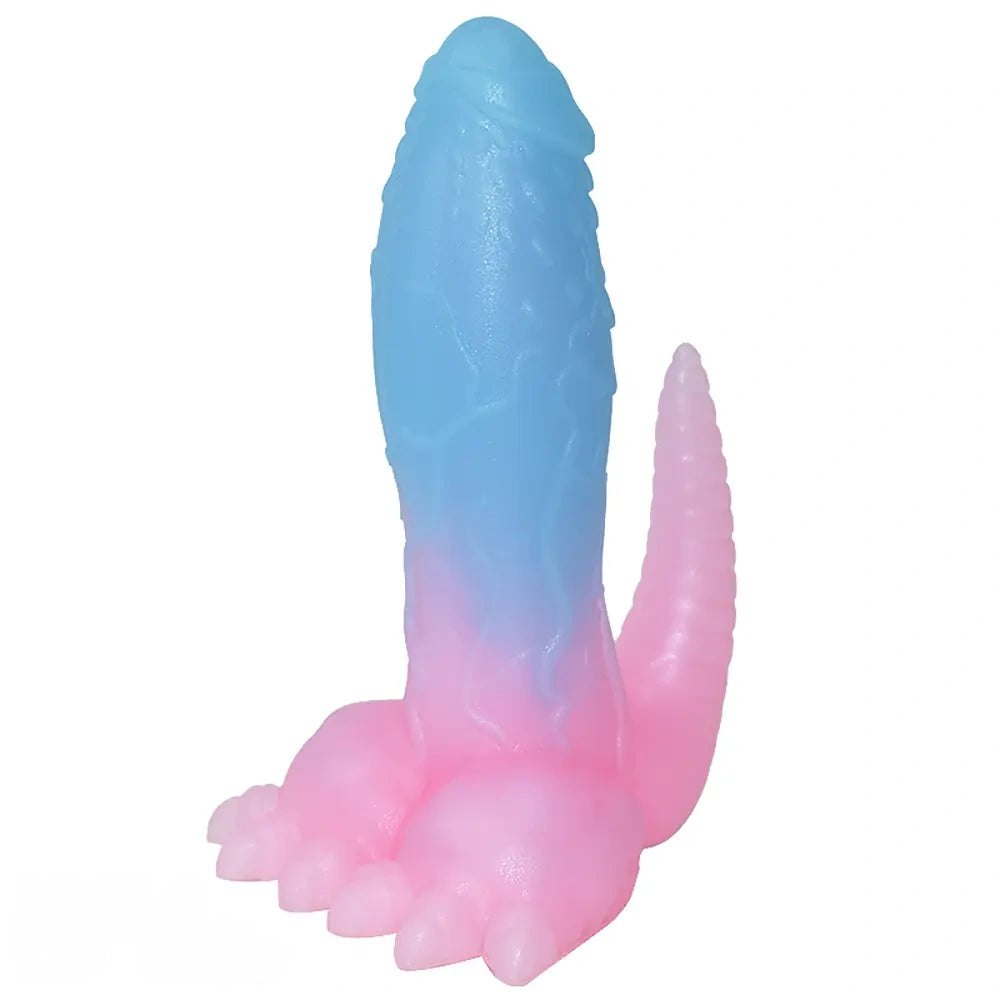 Blue pink dinosaur tail fantasy dildo, photo 11
