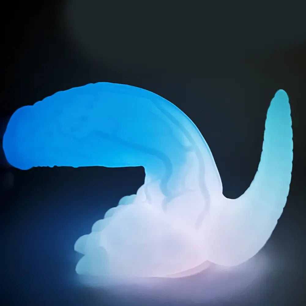 Blue pink dinosaur tail fantasy dildo, photo 12