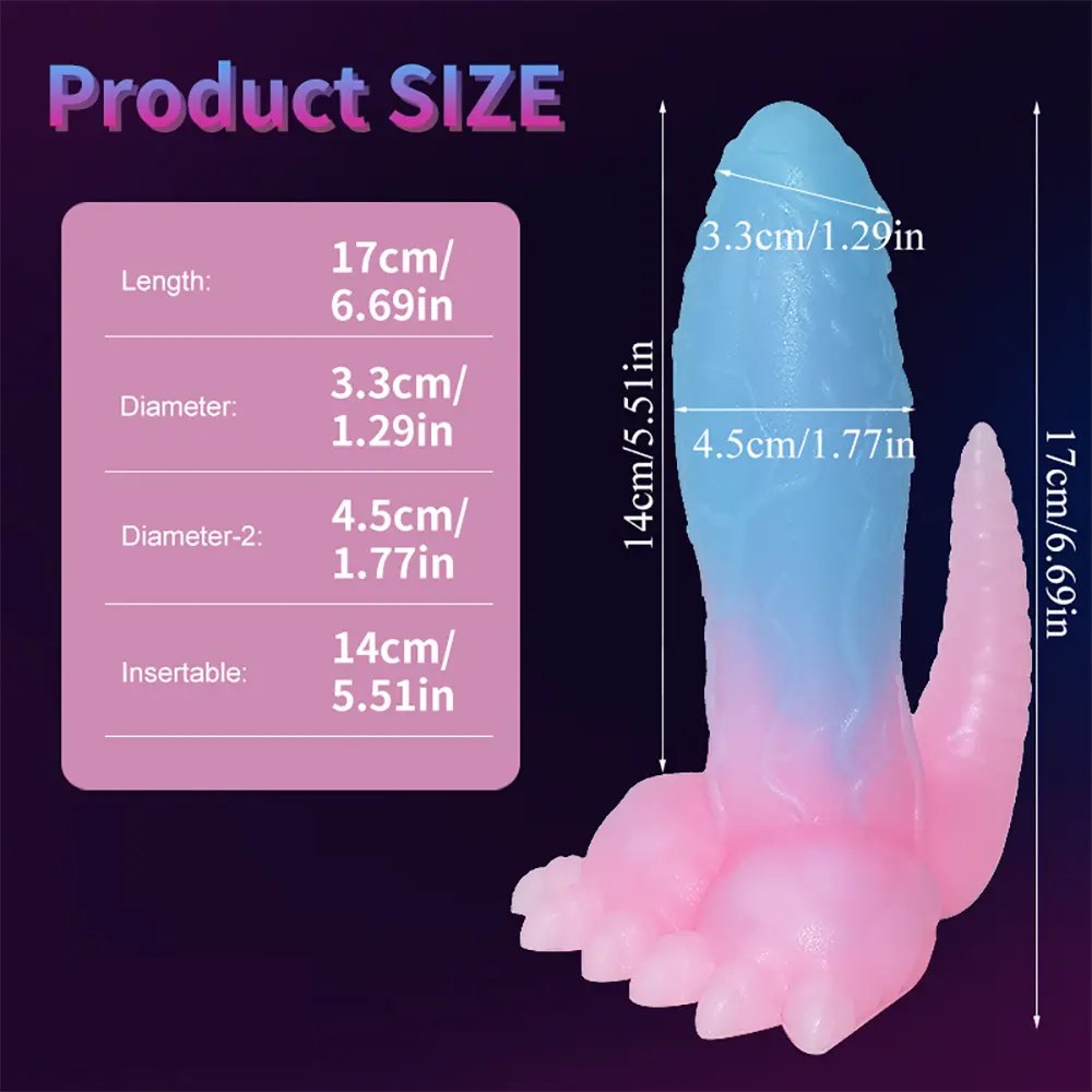 Blue pink dinosaur tail fantasy dildo, photo 13