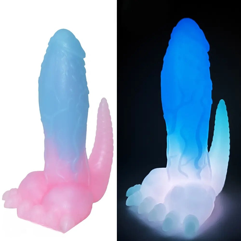 Blue pink dinosaur tail fantasy dildo, photo 14