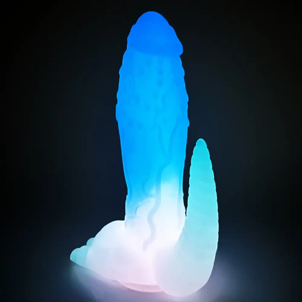 Blue pink dinosaur tail fantasy dildo, photo 15