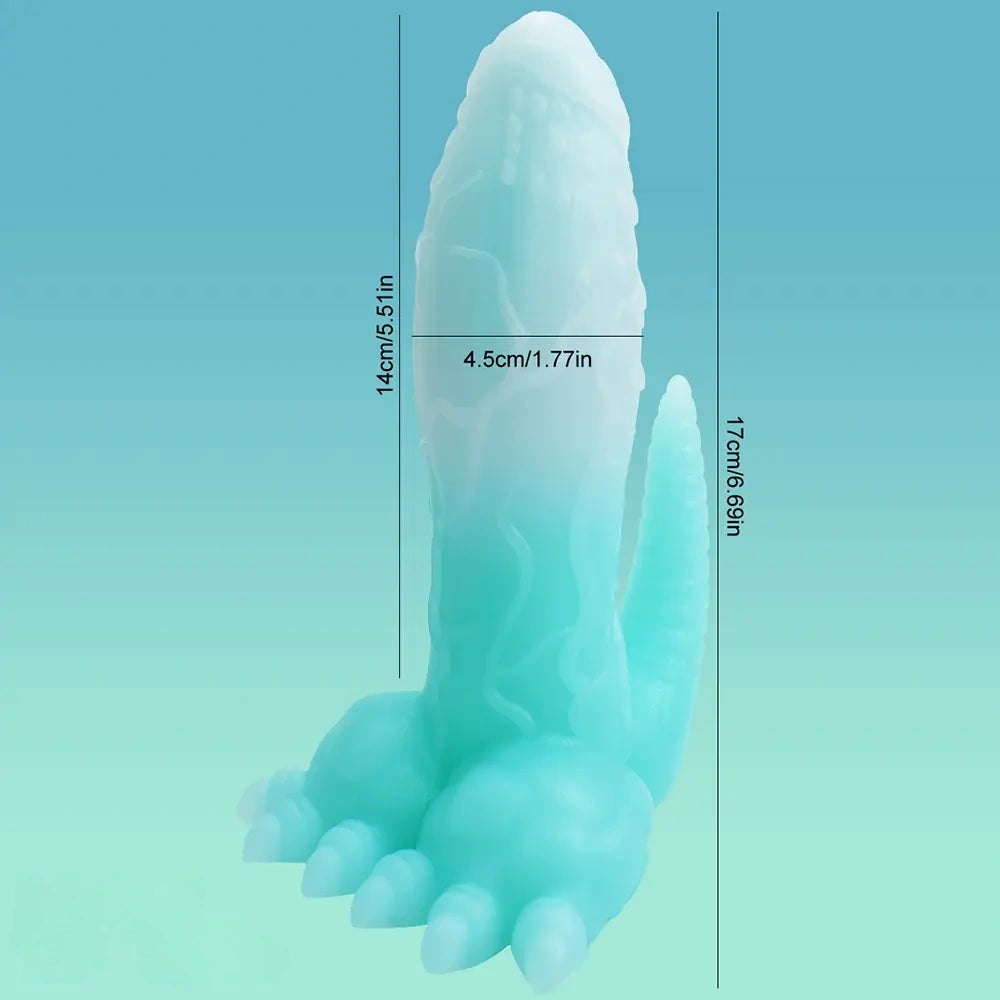 Blue pink dinosaur tail fantasy dildo, photo 7