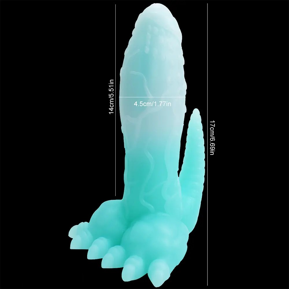 Blue pink dinosaur tail fantasy dildo, photo 8