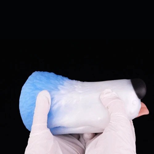 Dog head onahole masturbator with pink tongue, photo 6