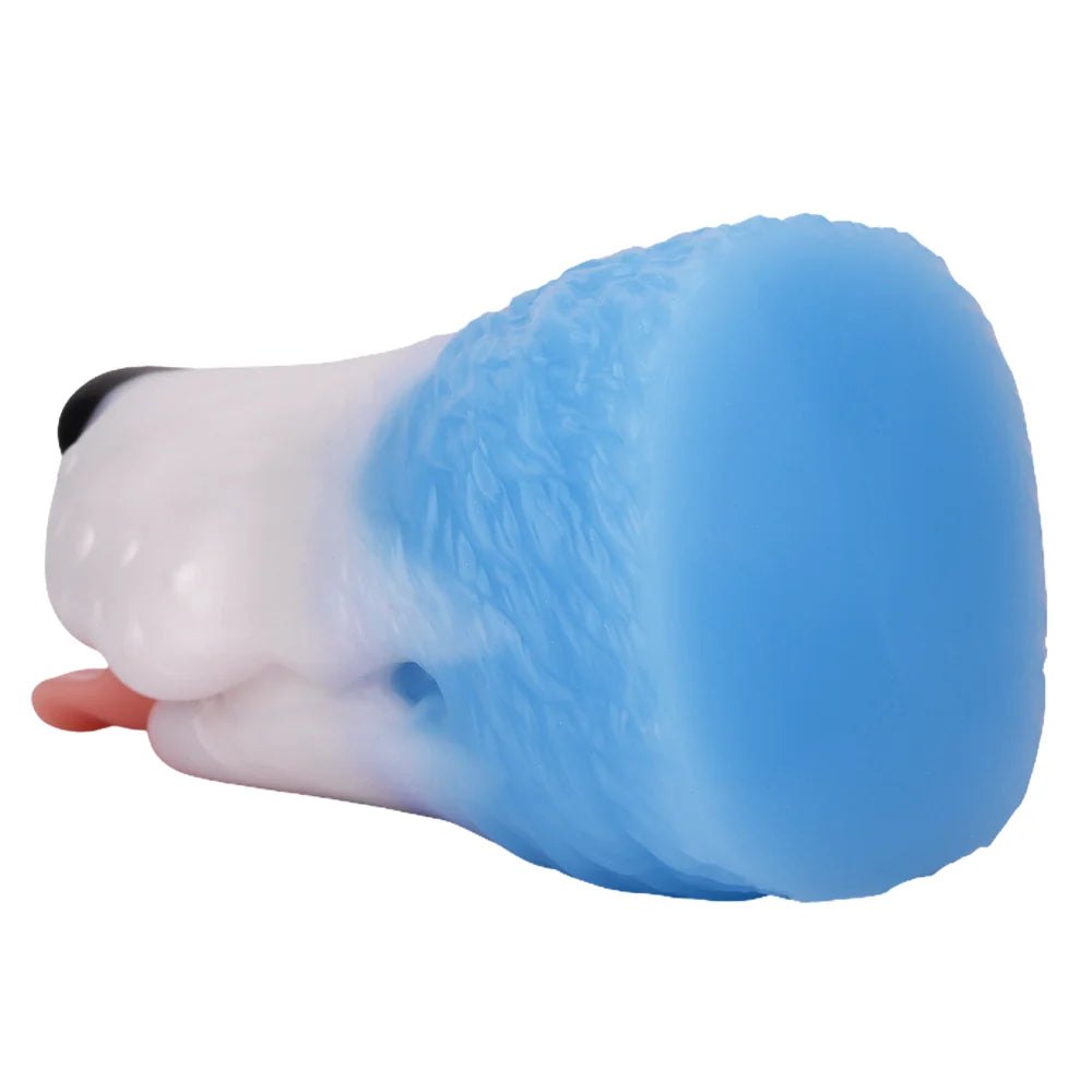 Dog head onahole masturbator with pink tongue, photo 8