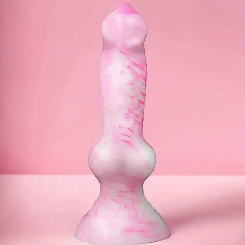Marbled silicone animal knot dildo, photo 4