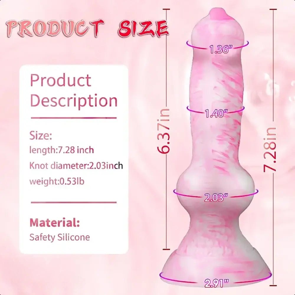 Marbled silicone animal knot dildo, photo 7