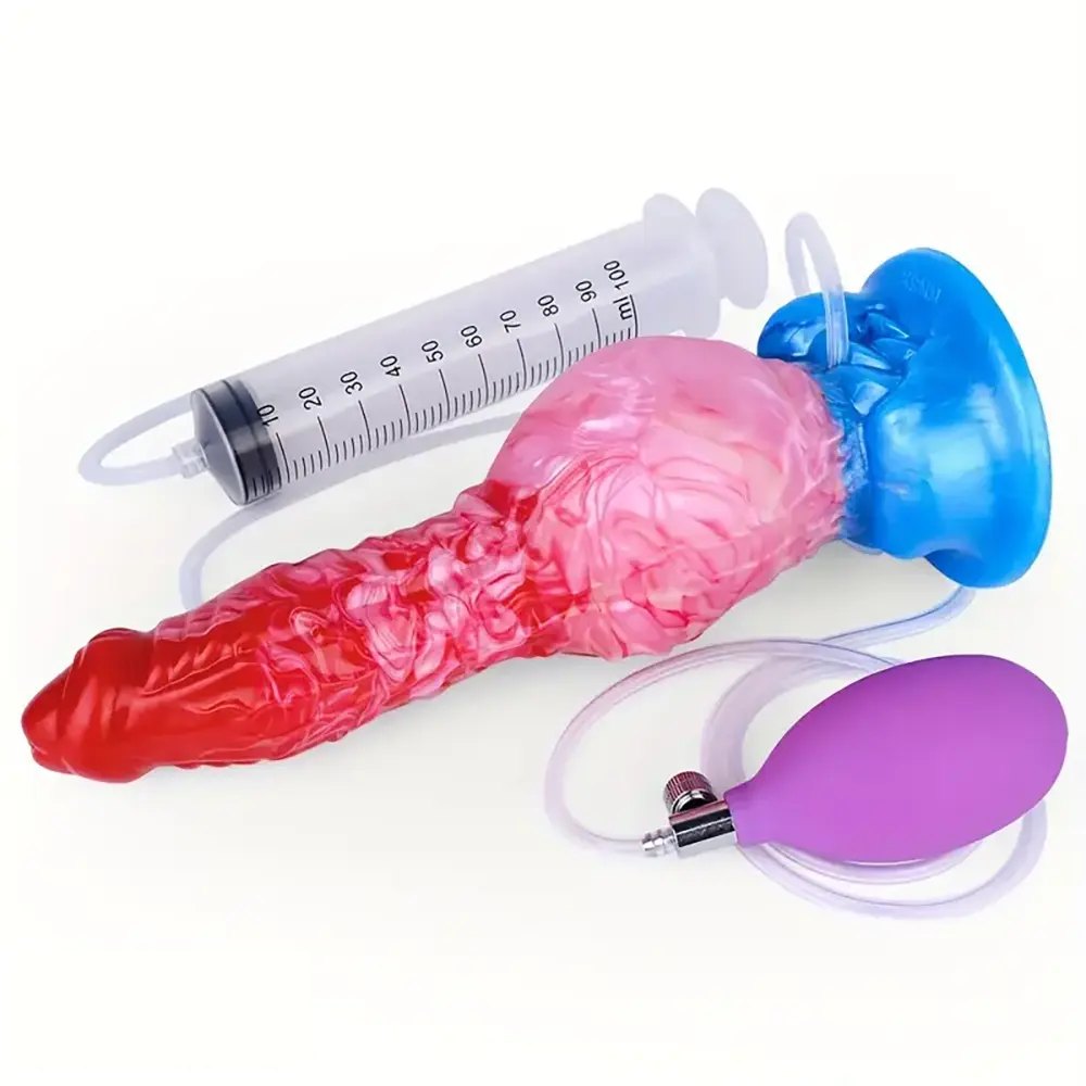 Marbled dog knot silicone dildo, photo 11