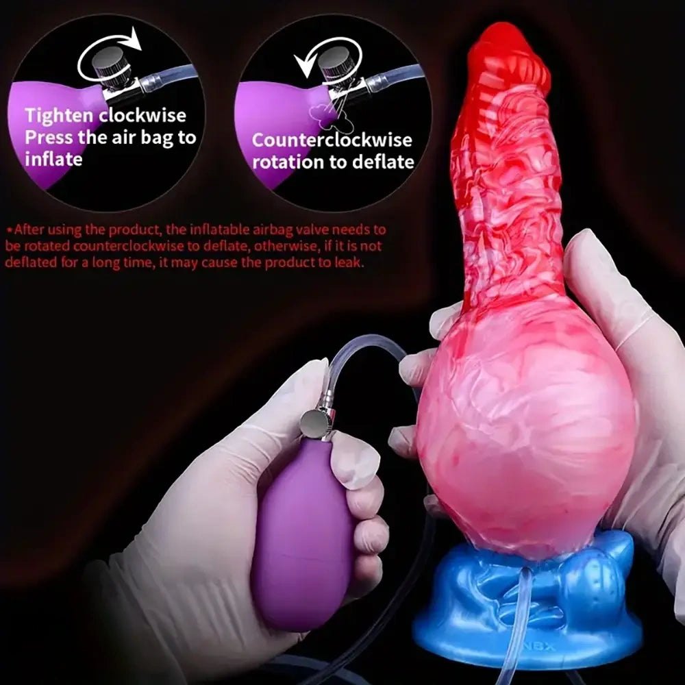 Marbled dog knot silicone dildo, photo 13