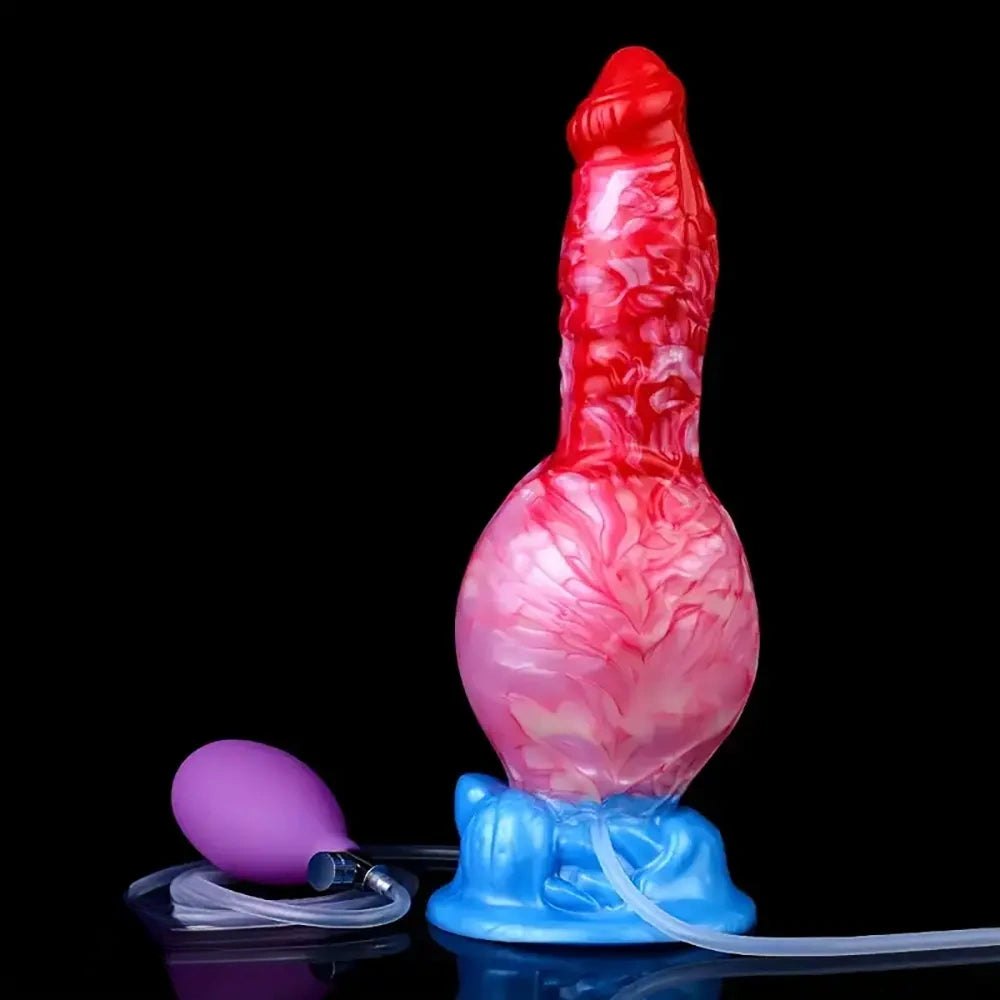 Marbled dog knot silicone dildo, photo 2
