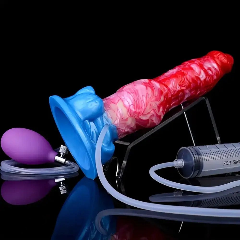 Marbled dog knot silicone dildo, photo 3