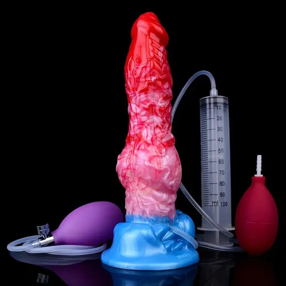 Marbled dog knot silicone dildo, photo 4