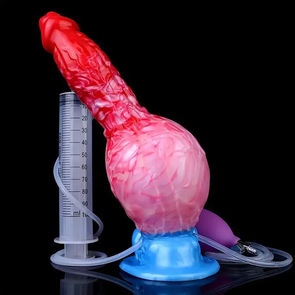 Marbled dog knot silicone dildo, photo 6