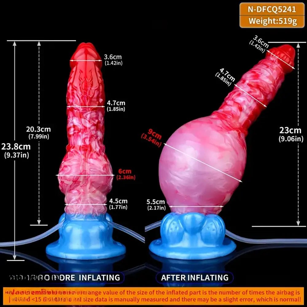 Marbled dog knot silicone dildo, photo 8