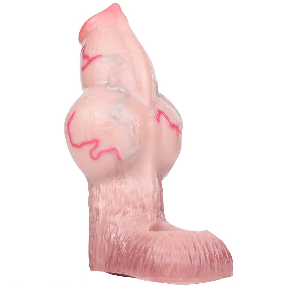 Flesh tone dog knot penis sleeve dildo, photo 1