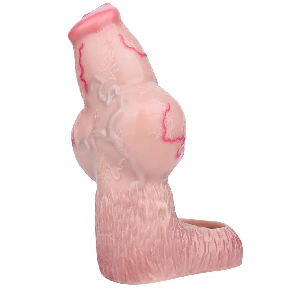 Flesh tone dog knot penis sleeve dildo, photo 13