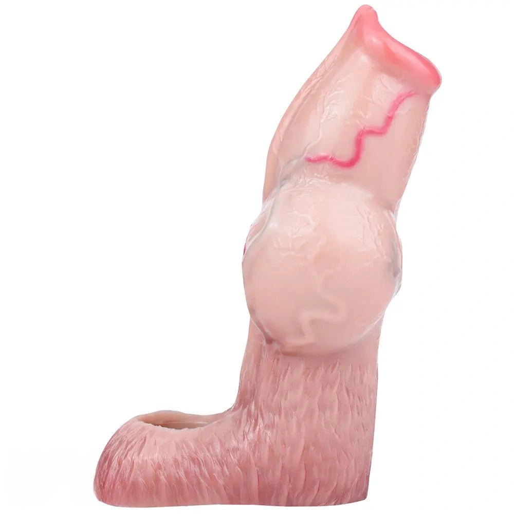 Flesh tone dog knot penis sleeve dildo, photo 15