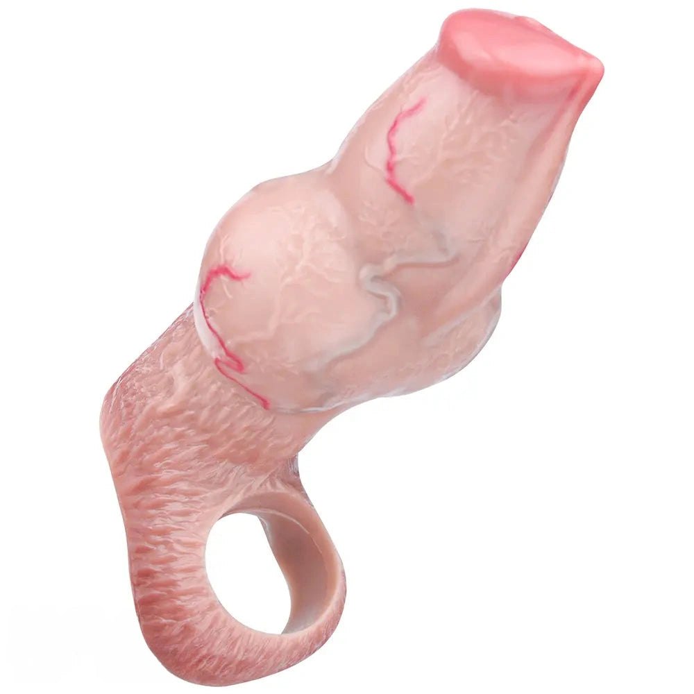 Flesh tone dog knot penis sleeve dildo, photo 8