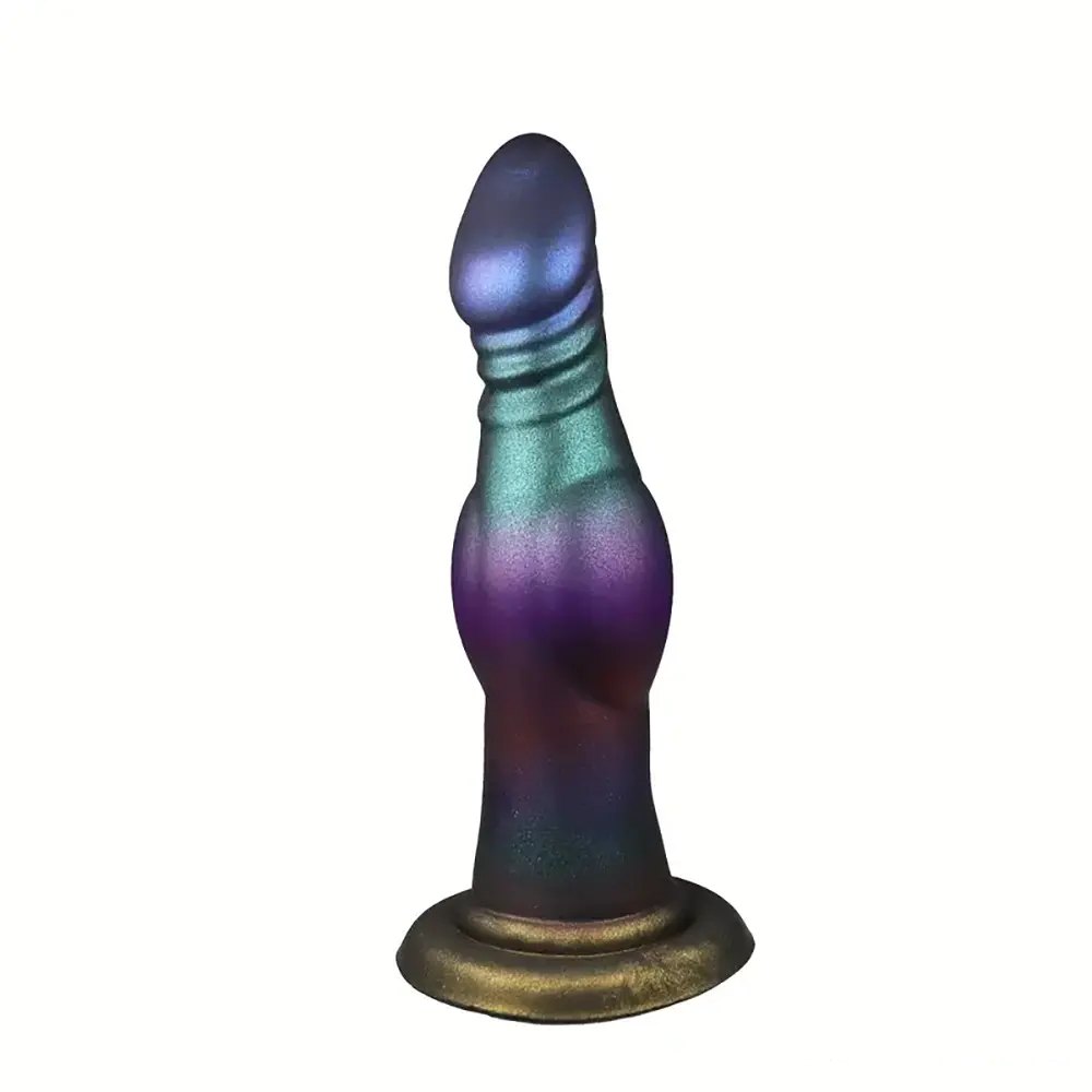 Colorful silicone dog knot dildo, photo 1
