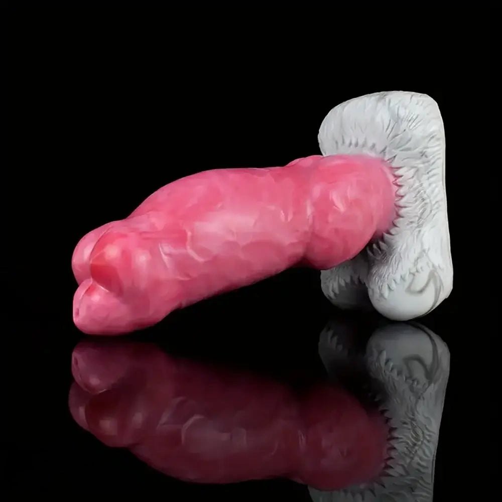 Pink and purple silicone dog knot dildo, photo 5
