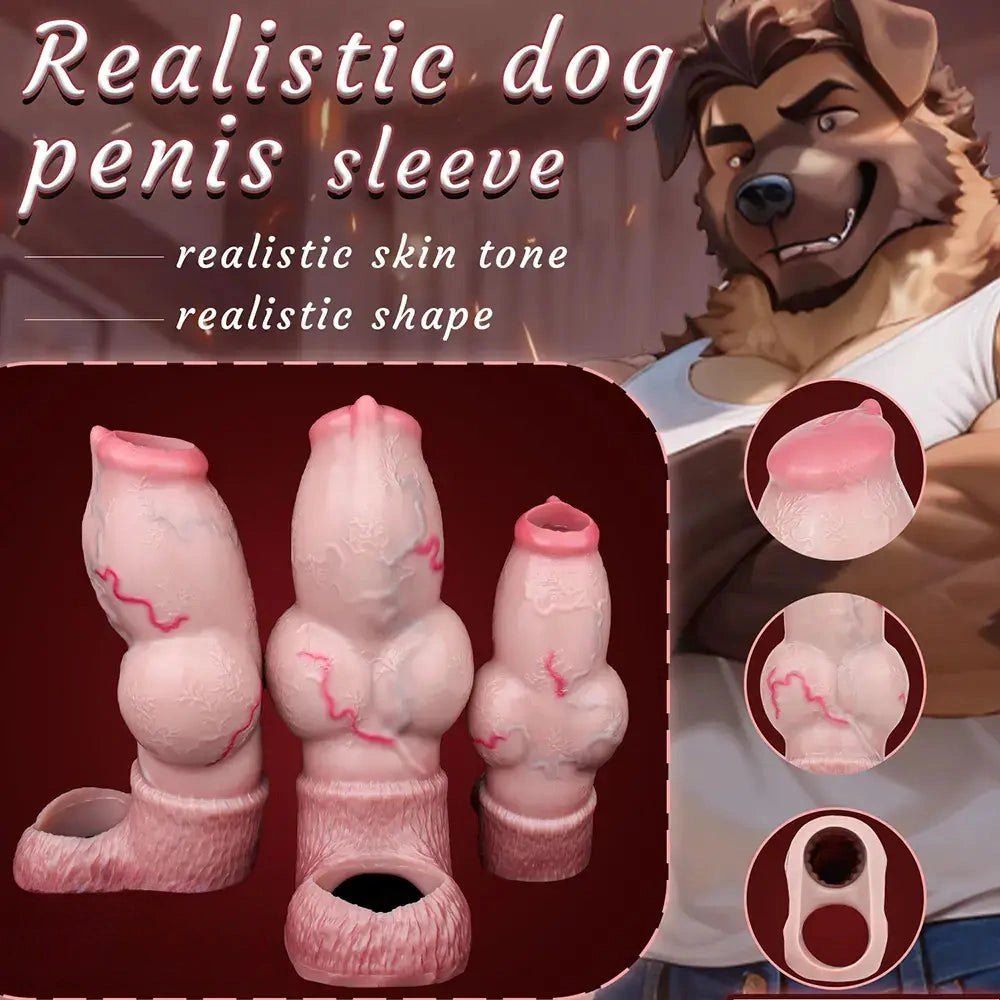 Flesh dog-knot silicone dildo, photo 2