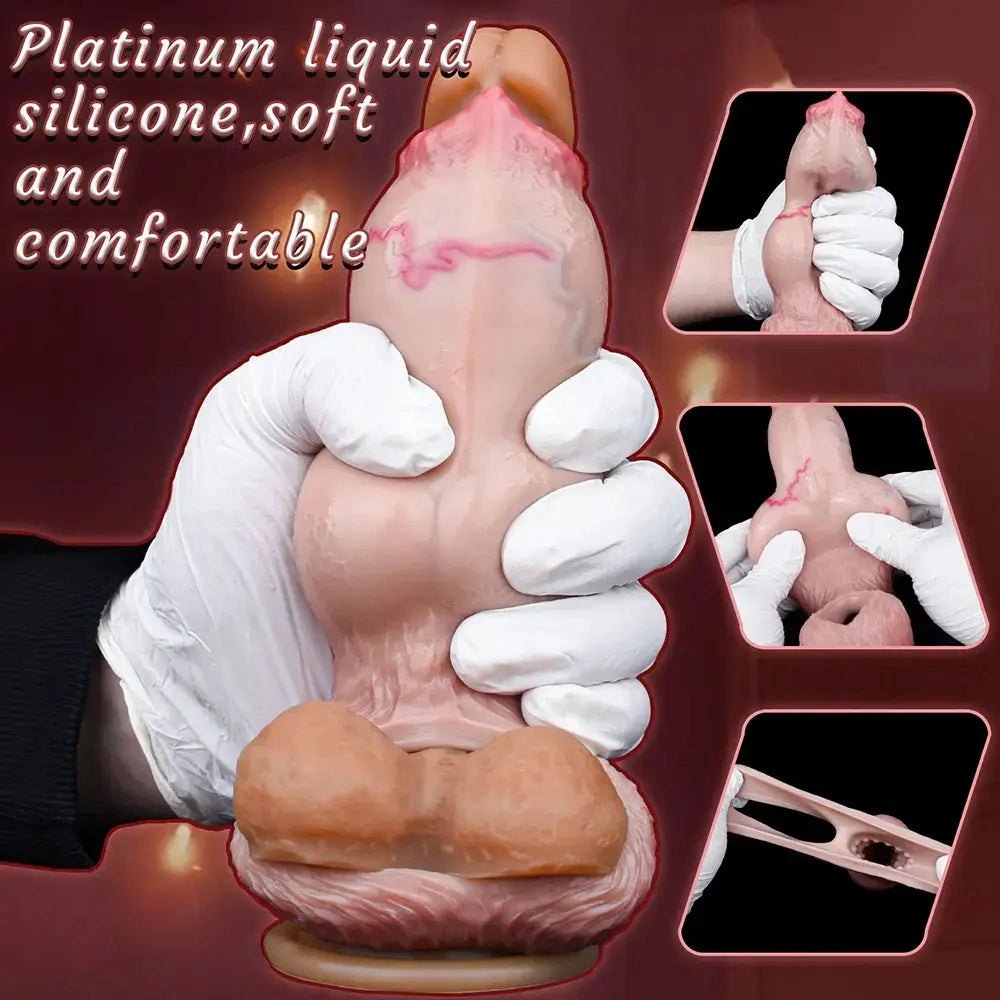 Flesh silicone dog dildo sleeve, photo 4