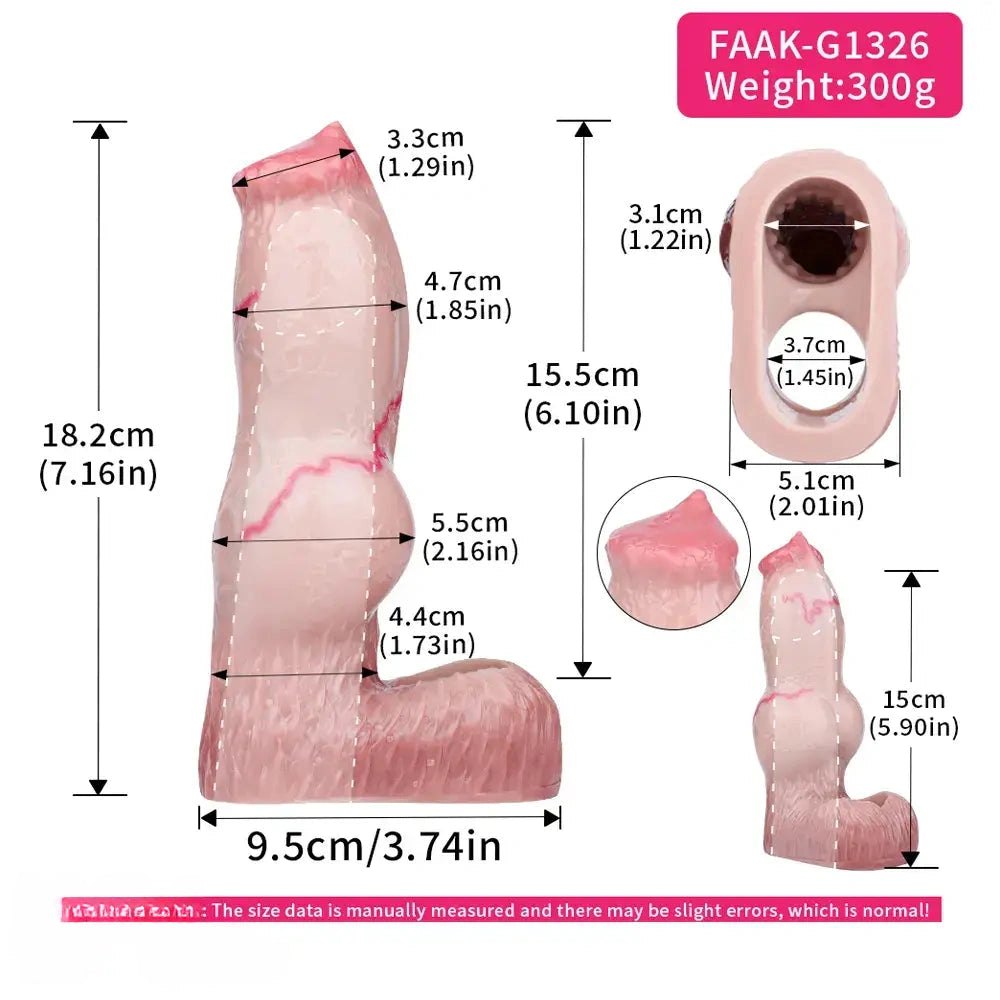 Flesh silicone dog dildo sleeve, photo 8