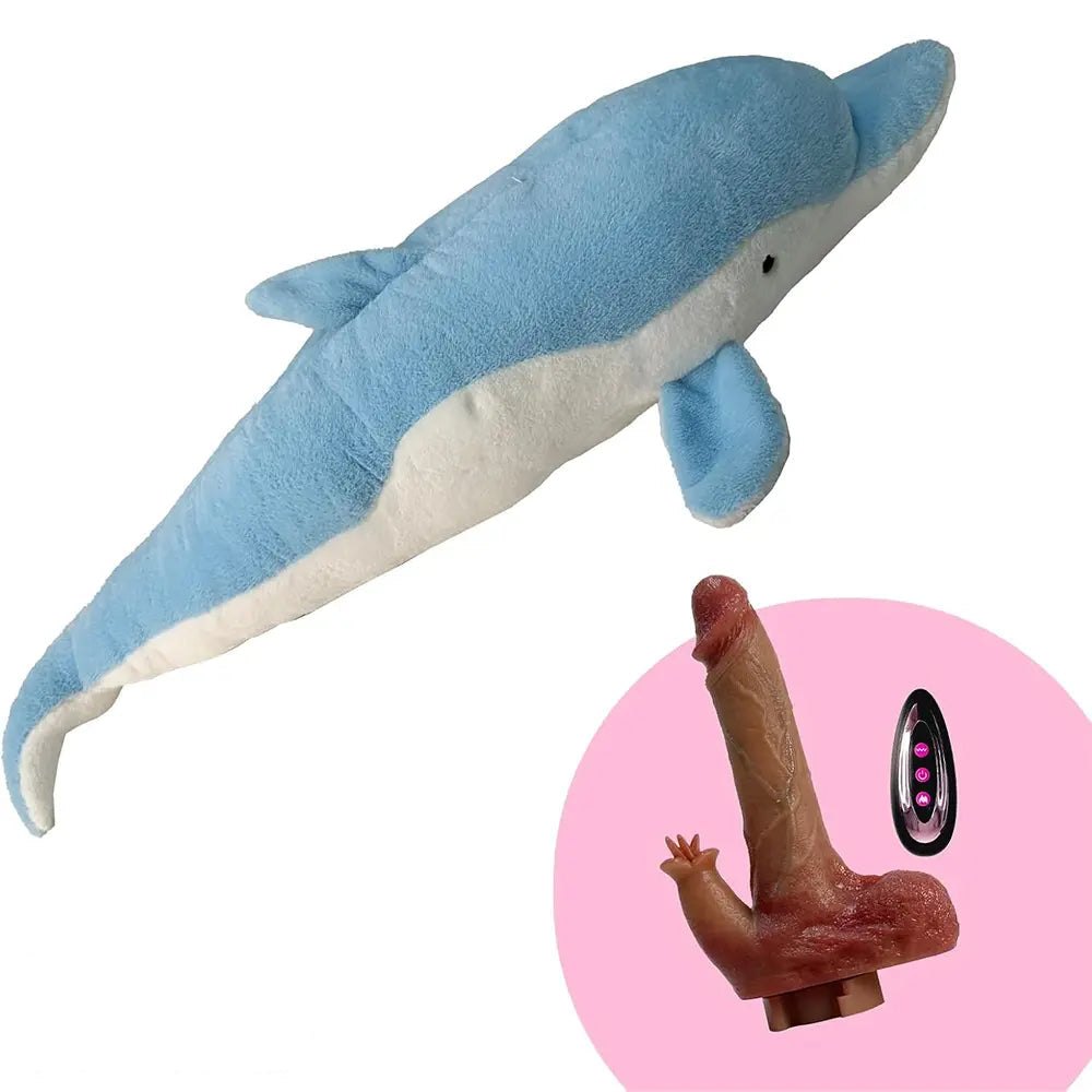 Dolphin pillow riding sex machine with dildo attachment, photo 2